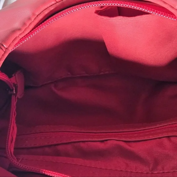 Badgley Mischka Red Ruched Leather Hobo - Picture 8 of 10